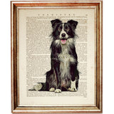 Sitting Dog Vintage Dictionary Page Print