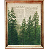 Set of 8 Forest Dictionary Art Prints, Enchanted Forest Poster