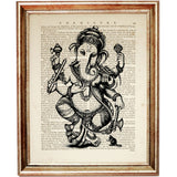 Ganesh Monochromatic Artwork Dictionary Print