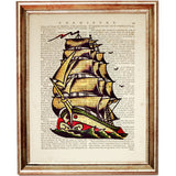 Sailor Jerry Ship Tattoo Poster Dictionary Art Prints 8x10