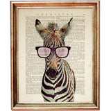 Zebra with Sunglasses Animal Portrait with Clothes Creative Animal Attire Print Pack