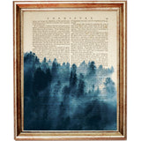 Transform Your Walls with Blue Forest Trio - Dictionary Art Prints
