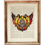 Set of 4 Tattoo Dictionary Art Prints, Sailor Jerry Ink Poster Artwork