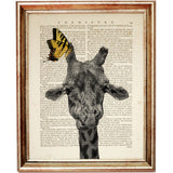 Safari Nursery Prints Set, Black and White Animal Art Trio Butterfly, Giraffe, Elephant