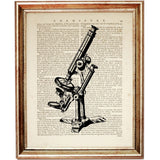 Microscope Science Poster, Dictionary Art Print, Lab Wall Art