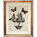 Set of 4 Air Balloons Dictionary Art Prints, Up, Up, and Away Poster