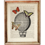 Set of 4 Air Balloons Dictionary Art Prints, Up, Up, and Away Poster