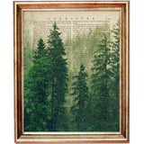 Set of 4 Dictionary Art Prints, Enchanting Forest Wall Decor