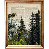 Set of 4 Dictionary Art Prints, Enchanting Forest Wall Decor