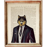 Set of 4 Animal Portraits Dictionary Art Prints, Wild Reflections Art