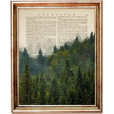 Set of 4 Forest Dictionary Art Prints, Enchanting Forest Artwork