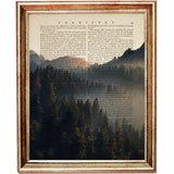 Set of 4 Forest Dictionary Art Prints, Enchanting Forest Artwork