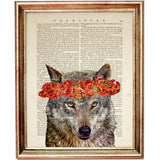 Set of 3 Funny Animal Dictionary Art Prints: Wolf, Fox, Owl Wall Decor