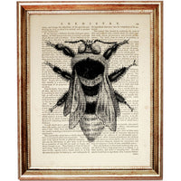 Monochrome Bee Poster Print