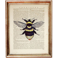 Vintage Bee Illustration Wall Decor