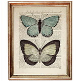 Dictionary Art Print with Two Butterflies - Vintage Wall Decor