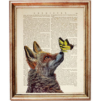 Fox with Butterfly on Nose Wall Decor