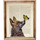 Fox with Butterfly on Nose Wall Decor