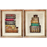 Vintage Book luggage Pile Print 