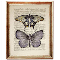 Dual Butterfly Dictionary Collage Print - Whimsical Vintage Decor