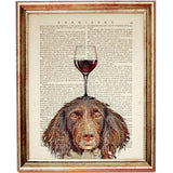 Dog and Red Wine Dictionary Print