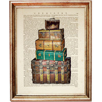 Vintage Luggage Stack Wall Decor