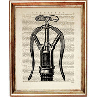 Timeless Black and White Bottle Opener Illustration Print
