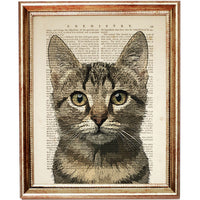 Vintage Cat Portrait Art