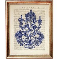 Decorative Ganesha Wall Art - 4 Piece Cobalt Blue Set