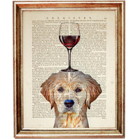 Canine Companion Red Wine Artwork Print