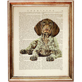 German Shorthaired Pointer Dictionary Art Prints Set, GSP Wall Art Set of 6