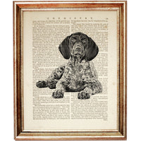 German Shorthaired Pointer Art Prints Set, GSP Dog Dictionary Art for Walls