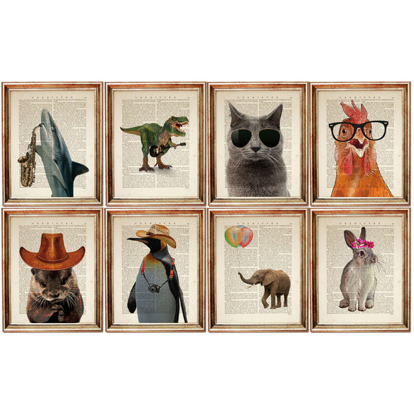 Humorous animal portrait wall decor