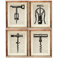 Black and White Vintage Vine Bottle Opener Print