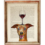 Wine Lover Dog Dictionary Art Print