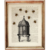 Beekeeping Wall Art Set of 3 Honey Bee Dictionary Prints