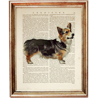 Pembroke Welsh Corgi Dictionary Art Prints Set of 3, Dog Wall Decor