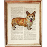 Pembroke Welsh Corgi Dictionary Art Prints Set of 3, Dog Wall Decor