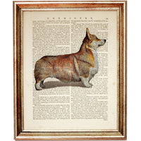 Pembroke Welsh Corgi Dictionary Art Prints Set of 3, Dog Wall Decor