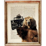 Set of 4 Animal Portraits Dictionary Art Prints, Wild Expressions