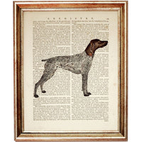 German Shorthaired Pointer Dictionary Art Prints Set, GSP Wall Art Set of 6