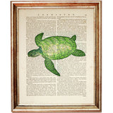 Set of 4 Sea Turtle Dictionary Art Prints, Oceanic Splendor Poster