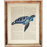 Sea Turtle Dictionary Art Print, 8x10 Wall Decor, Ocean Life Nursery Poster