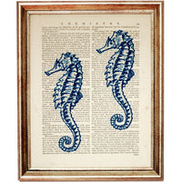 Seahorse Dictionary Art Print, Nautical Wall Decor, Ocean Life Poster, Sea Life Art