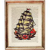 Sailor Jerry Dictionary Art Prints, Tattoo Wall Decor