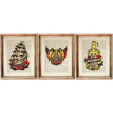 Sailor Jerry Dictionary Art Prints, Tattoo Wall Decor