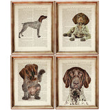 Set of 4 Dog Dictionary Art Prints, Graceful GSP Companions Poster