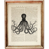 Set of 6 Octopus Dictionary Art Prints: Marine Beauty for Your Walls