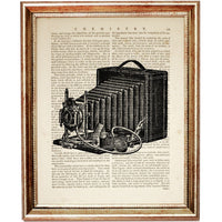 Vintage Camera Dictionary Art Prints, Set of 3 Shutterbug Decor