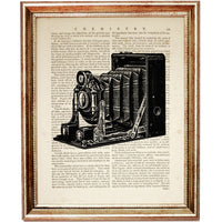 Vintage Camera Dictionary Art Prints, Set of 3 Shutterbug Decor